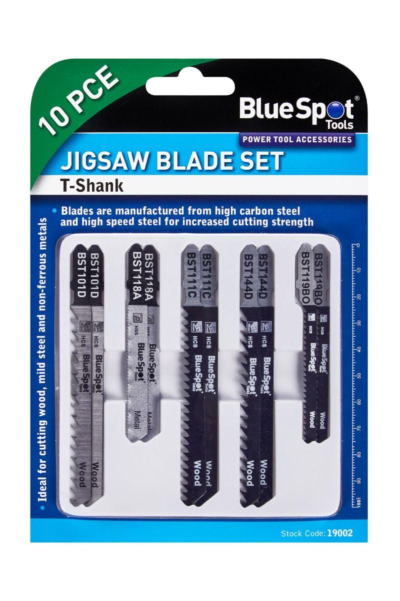 Blue Spot Tools 10 PCE Jigsaw Blade Set (T-Shank)