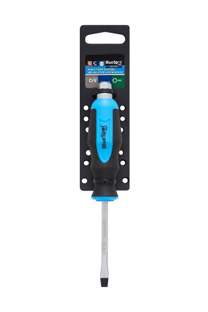 Blue Spot Tools 5 X 75MM Slotted Hex Bolster Screwdriver