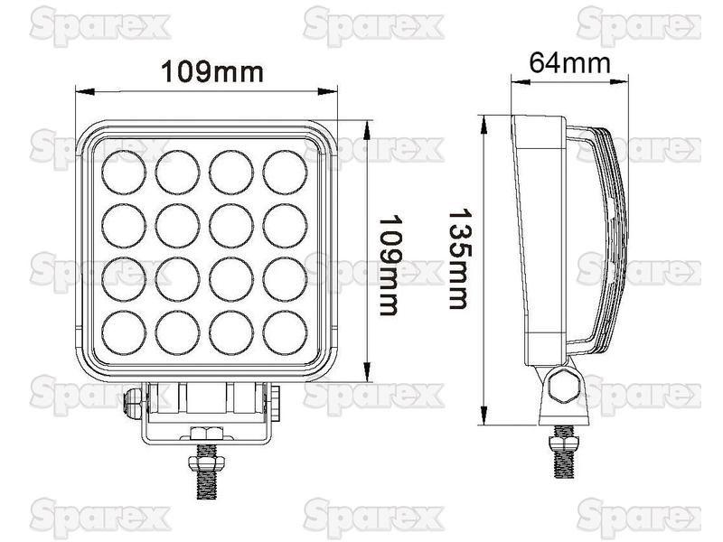 LED Work Light, Interference: Class 3, 2880 Lumens, 10-30V ()
