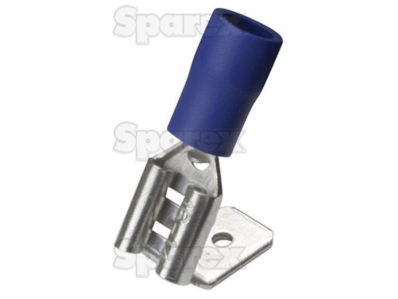 Pre Insulated Spade Terminal, Double Grip - Male / Female, 6.3mm, Blue (1.5 - 2.5mm) (Agripak 25 pcs.)