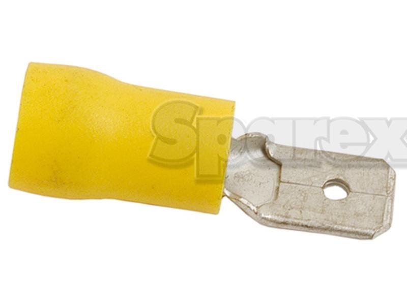 Pre Insulated Spade Terminal, Standard Grip - Male, 6.3mm, Yellow (4.0 - 6.0mm)