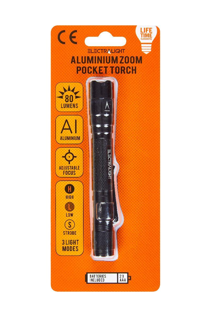 Electralight 80 Lumen Aluminium Zoom Pocket Torch