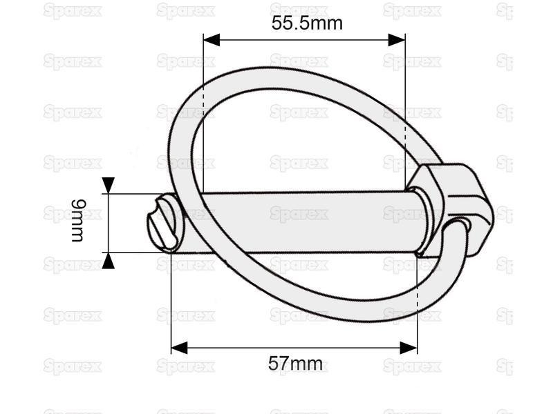 Round Linch Pin, Pin Ø9mm x 57mm ( )