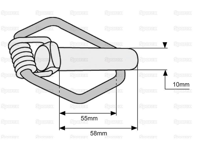 Safety Linch Pin, Pin Ø10mm x 58mm for Massey Ferguson (3788605M1)