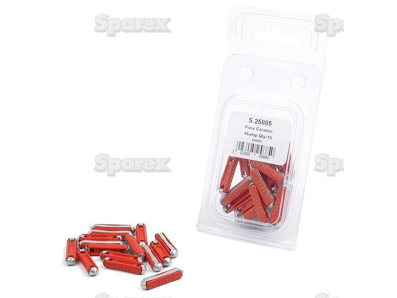 Ceramic Fuse 16 Amps 15 pcs. Agripak