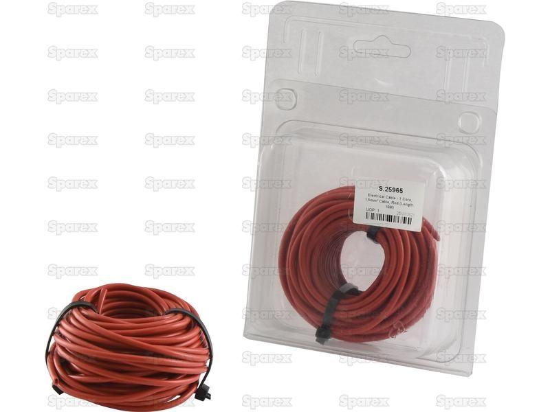 Electrical Cable - 1 Core, 1.5mm°² Cable, Red (Length: 10M), (Agripak)