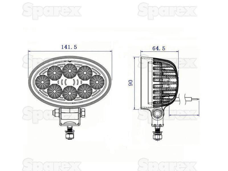 LED Work Light - aluminium case, 1800 lumen | 12/24 Volts, LEDs 8x3w