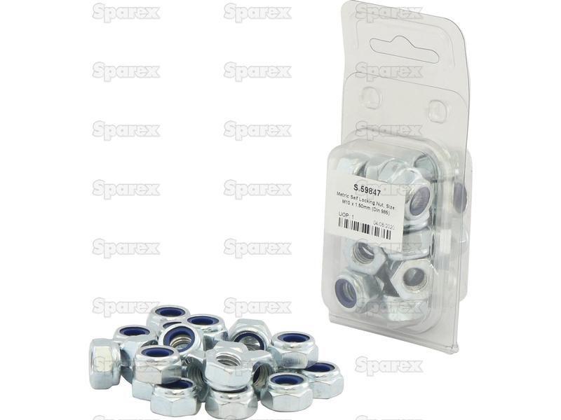 Metric Self Locking Nut, Size: M10 x 1.50mm (Din 985) Metric Coarse