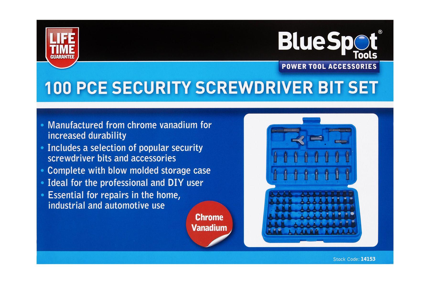 Blue Spot Tools 100 PCE Security Screwdriver Bit Set