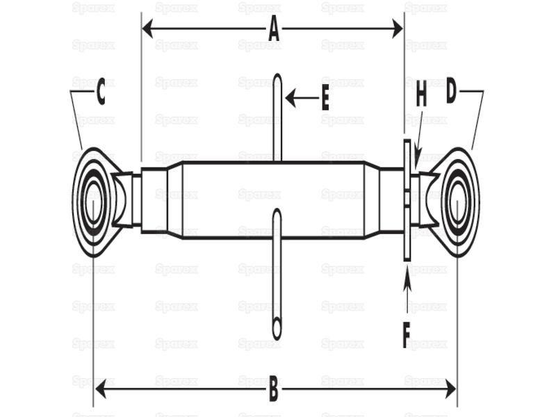 Top Link Superlink (Cat.30mm/2) Knuckle and Ball, Min. Length: 575mm.