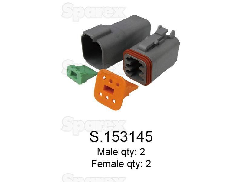 Deutsch DT Connector 6 Pole 4 pcs. (Bag)