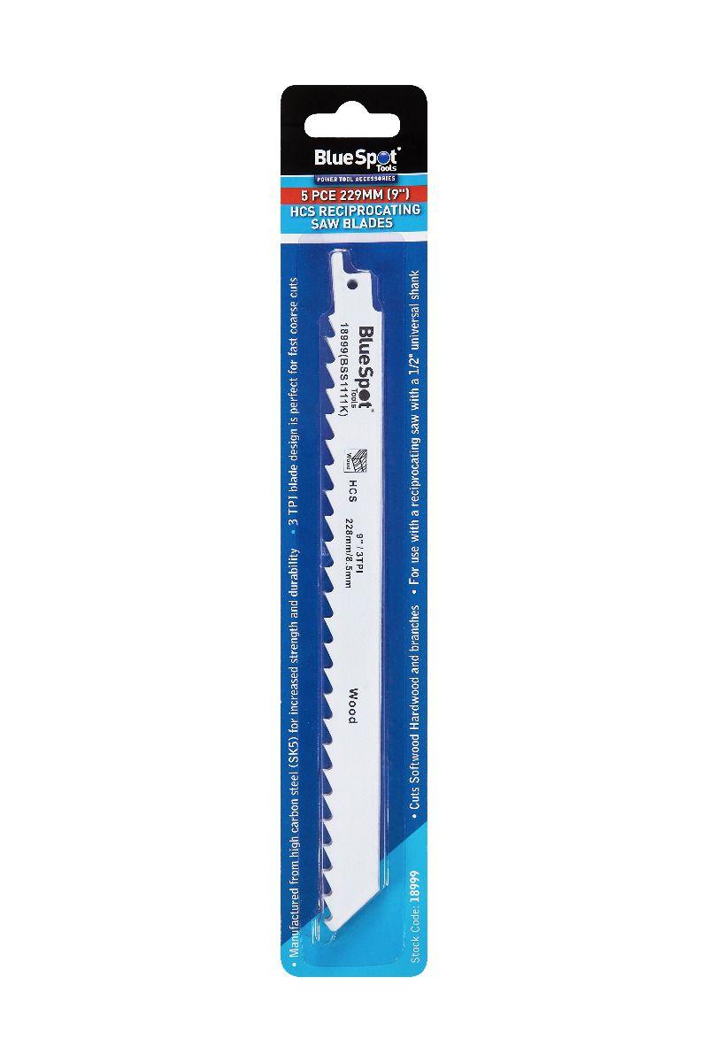 Blue Spot Tools 5 PCE 229 mm HCS Reciprocating Saw Blades