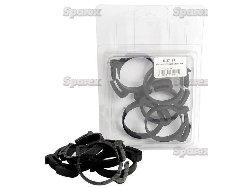 Nylon Hose Clip, Min Ø38mm, Max. Ø42mm, 5 pcs. Agripak.