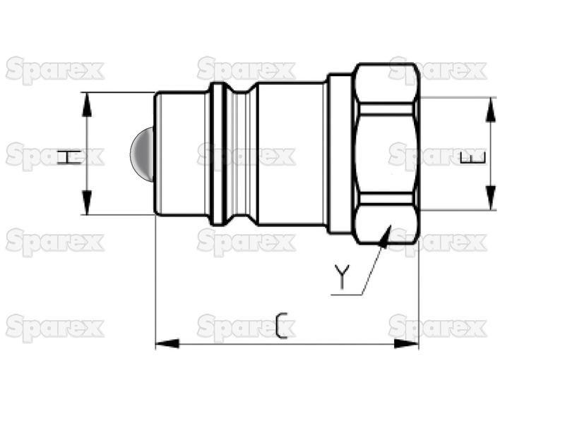 Faster Quick Release Hydraulic Coupling Male 1/2'' Body x 1/2'' BSP Female Thread Faster S.p.A (NS 12 GAS M, NS12GASM)