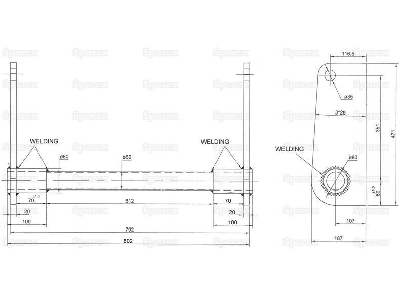 Loader Bracket, Replacement for: Manitou. for Manitou VARIOUS