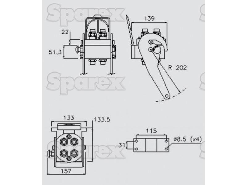 Faster Multiport Coupling - 4 Ports 3/8'' Body x 3/8'' BSP Female Thread (Mobile Part) Faster S.p.A (2P506-4-38G M C, 2P506438GMC, 2P506-4-38GMC)