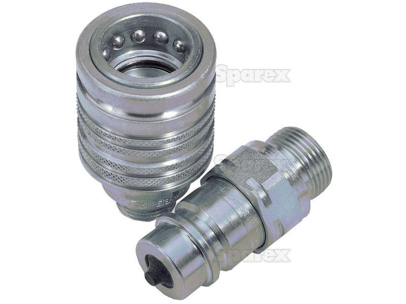 Faster Quick Release Hydraulic Coupling Female 1/2'' Body x M22 x 1.50 Metric Female Thread Faster S.p.A (CPV080/2215 F, CPV080/2215F)