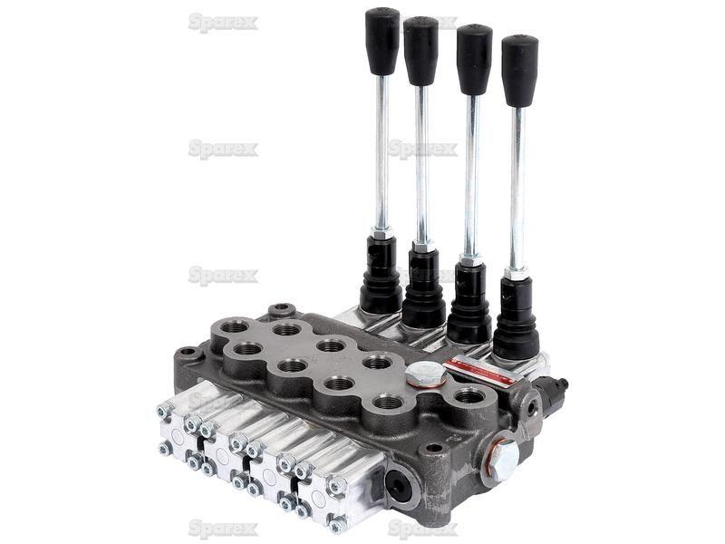 Hydraulic Monoblock Valve3/8''BSP Ports 4 Banks Single/Double/Double/Double acting Spring centered