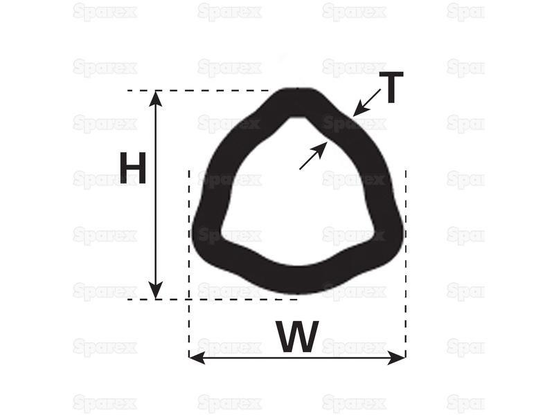 Rilsan® Coated PTO Tube - Triangle Profile , Length: 1M (12518) Bondioli & Pavesi (12518, 125183000R06)