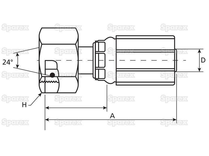 Gates Metric 24° Hose Insert 1/4'' x M18 x 1.5 () Female Straight Gates (Belts) (4G12FDLORX)