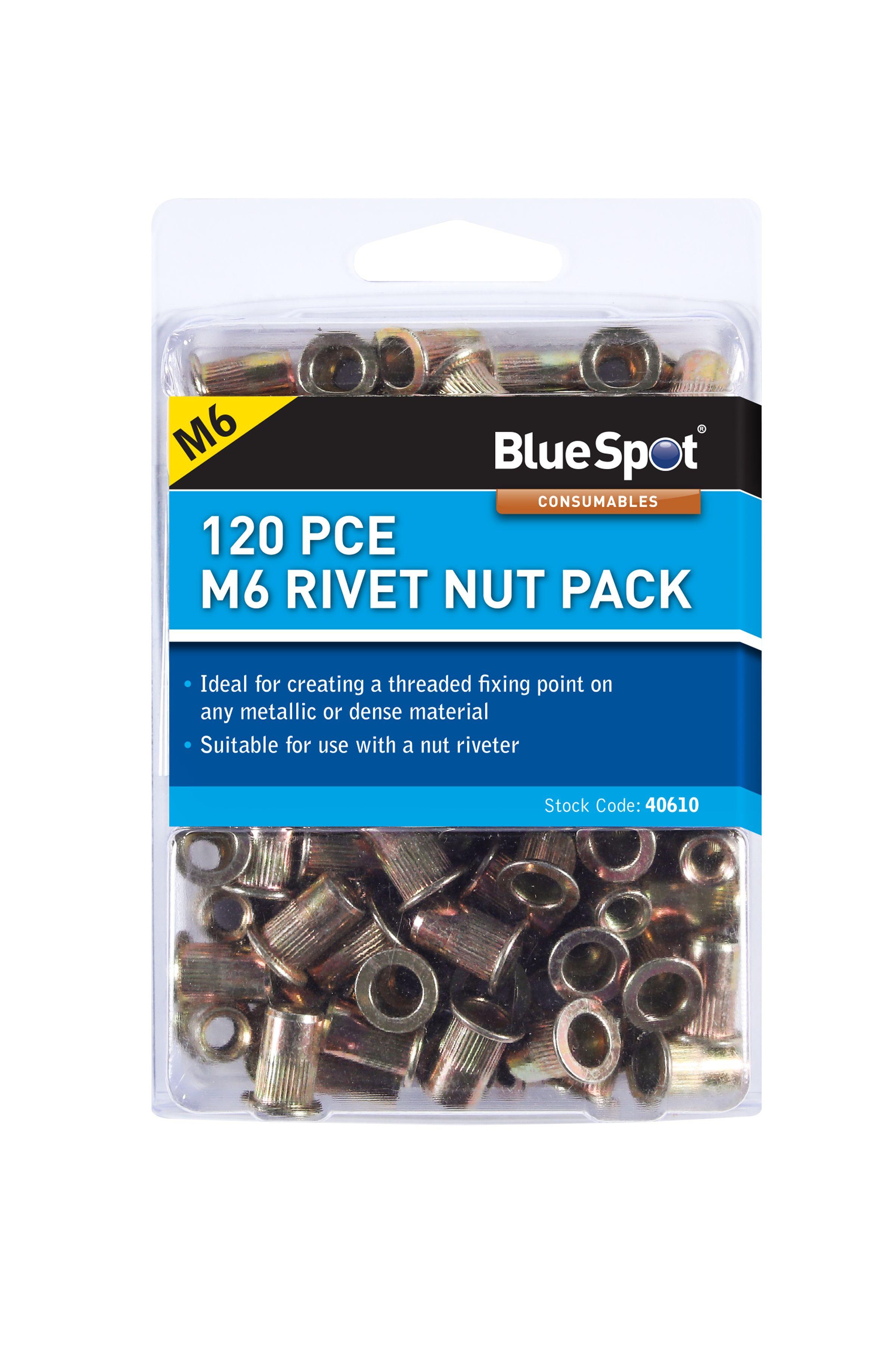 Blue Spot Tools 120 PCE M6 Rivet Nut Pack