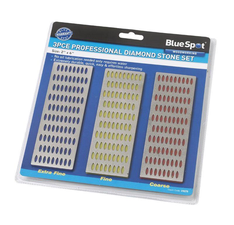 Blue Spot Tools 3 PCE 150mm x 50mm Diamond Sharpening Whetstone Set