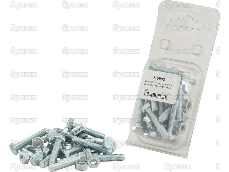 Metric Setscrew, Size: M6 x 30mm (Din 933, 934) Tensile strength: 8.8.