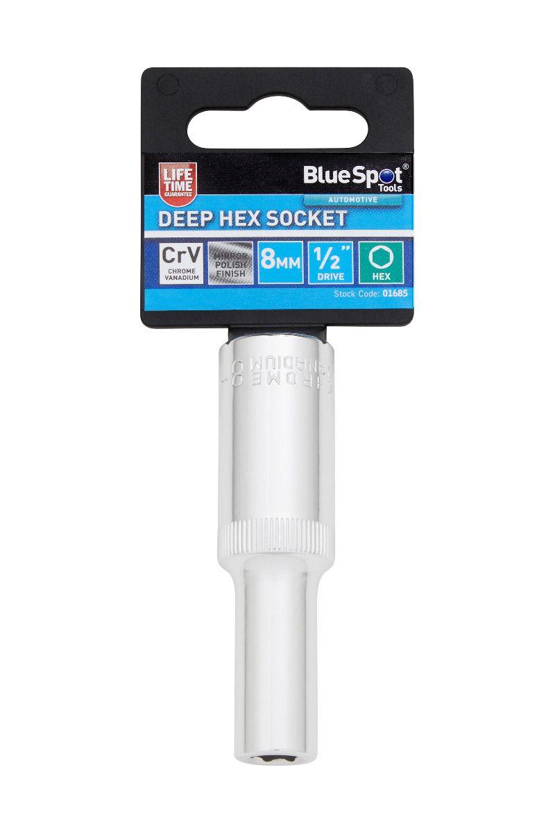 Blue Spot Tools Individual 8mm 1/2" Deep Hex Socket