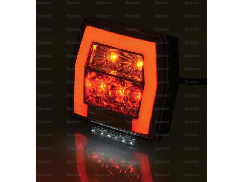 LED Rear Combination Light, Function: 4, Brake / Tail / Indicator / Number Plate, RH & LH, 12-36V