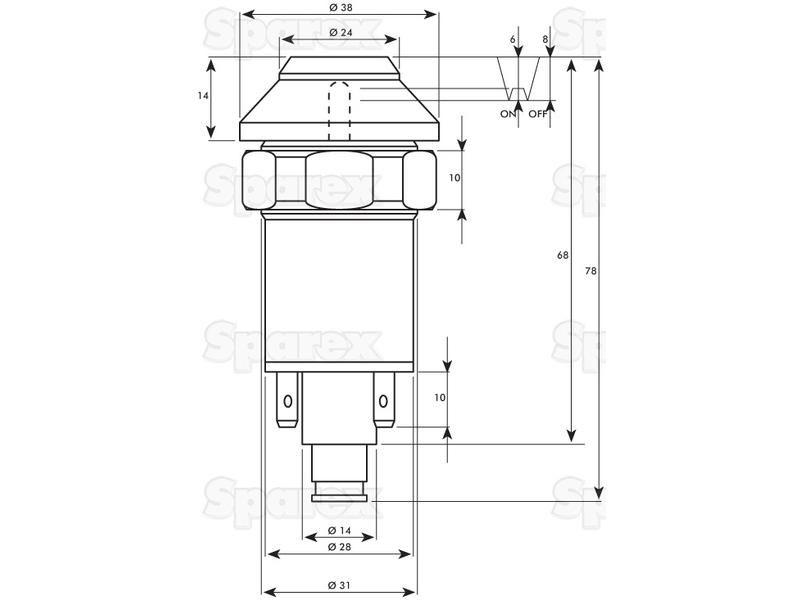 4 Wheel Drive Switch for Deutz-Fahr DX6.50 (DX6 Series)