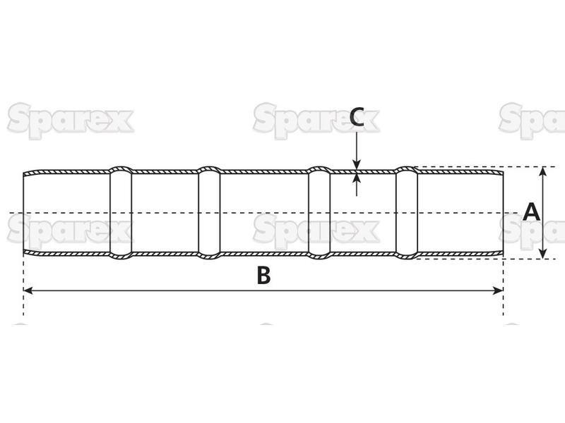 Double Hose End: 23/8'' (60mm) (Galvanised)