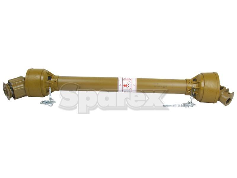 PTO Shaft - (Lz) Length: 880mm, 1 3/8'' x 6 Spline Q.R. to 1 3/8'' x 6 Spline Overunning Clutch