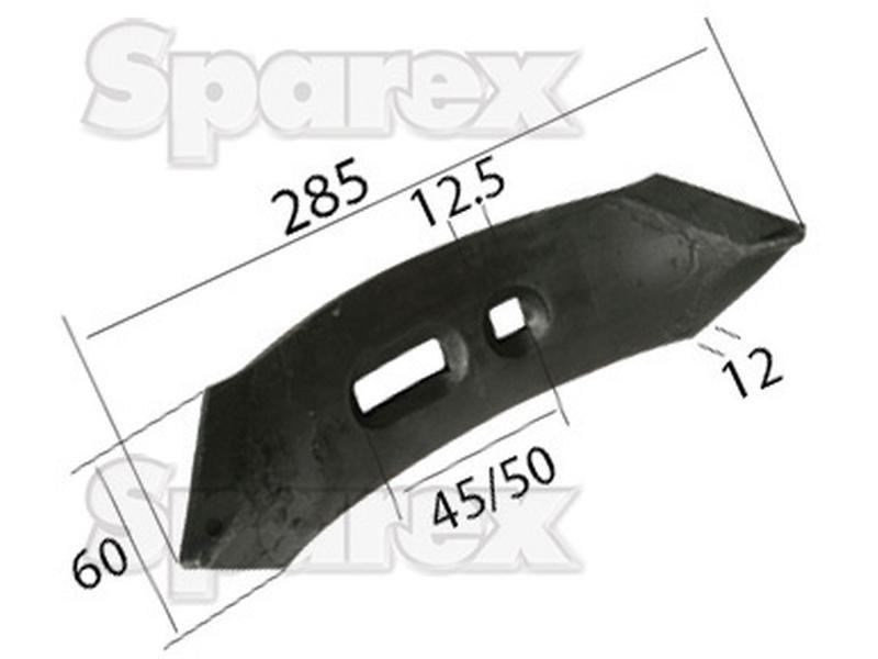 Reversible point 285x60x12mm Hole centres 45-50mm