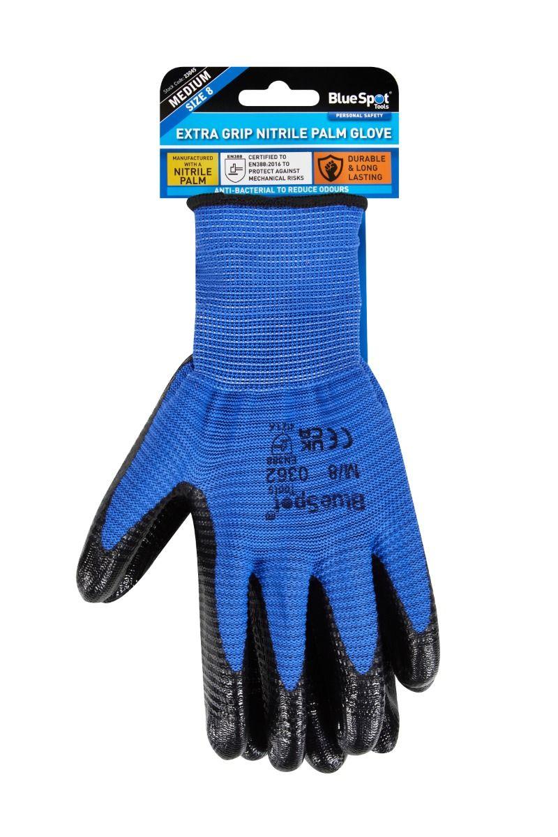 Blue Spot Tools Extra Grip Nitrile Glove (Medium)