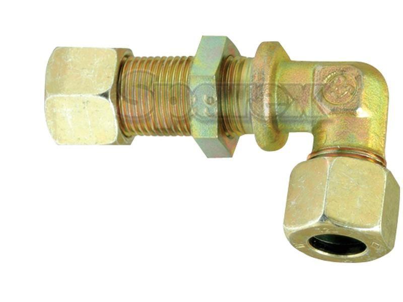 Hydraulic Metal Pipe Angled Bulkhead Coupling G.S.V. 15L 90 with lock nut PARKER HANNIFIN (WSV15LCF)