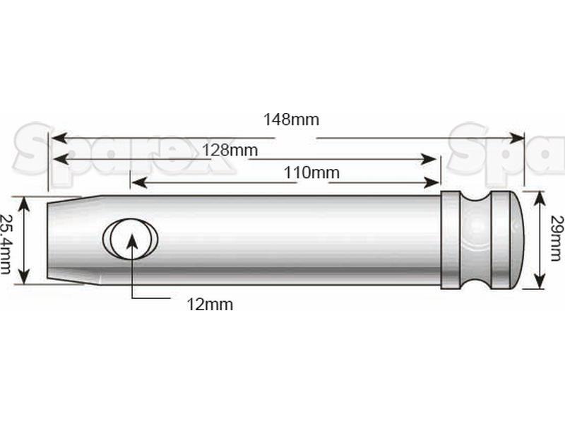 Top link pin 25x110mm Cat. 2 for Massey Ferguson 575 (500 Series)