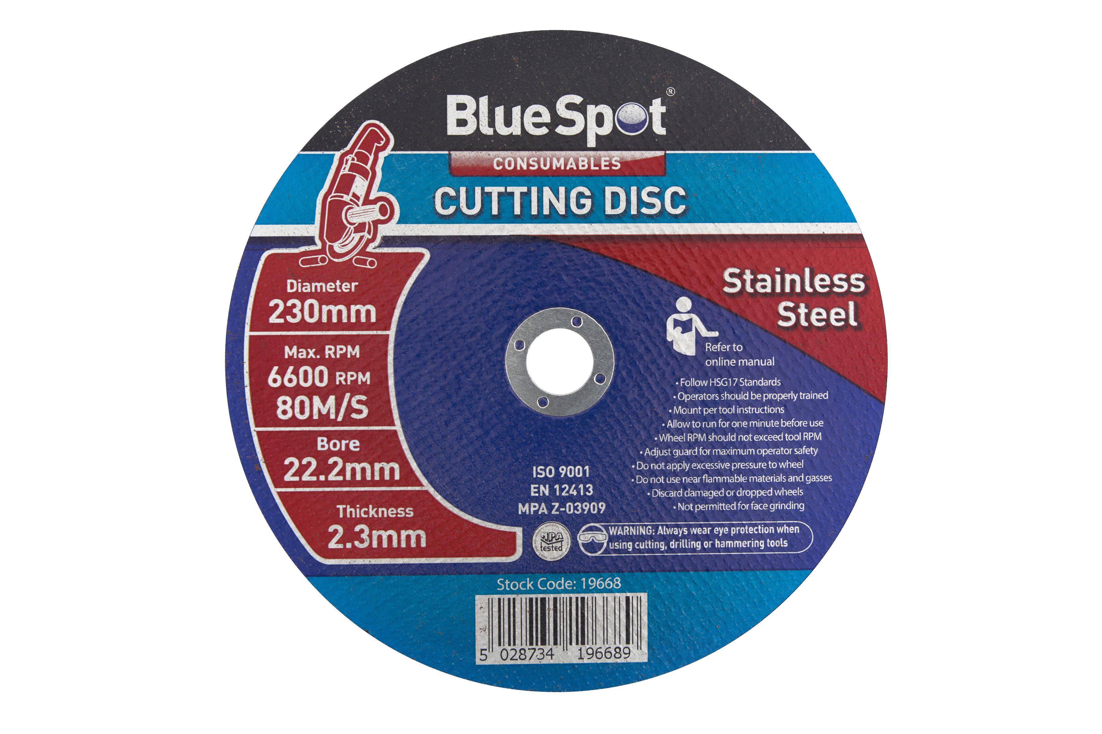 Blue Spot Tools 230mm (9") Stainless Steel Cutting Disc
