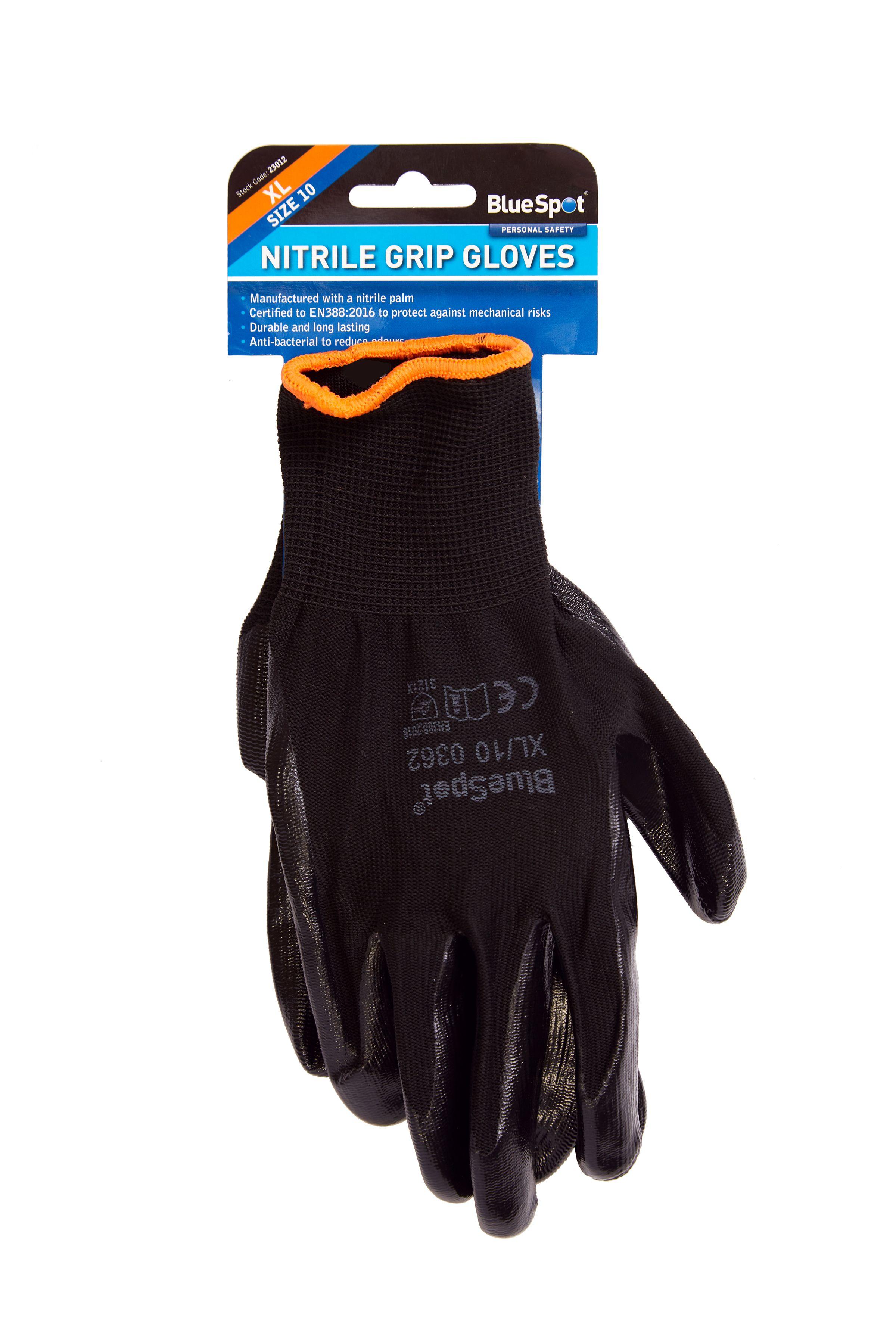 Blue Spot Tools Nitrile Grip Gloves (XL)
