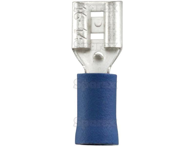 Pre Insulated Spade Terminal, Double Grip - Female, 6.3mm, Blue (1.5 - 2.5mm)