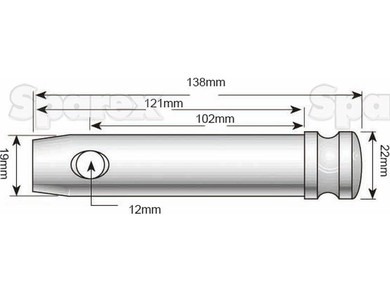 Top link pin & chain 19x102mm Cat. 1