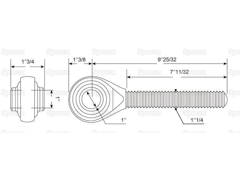 Top Link Ball End - 1 1/4'' UNC - Cat.2