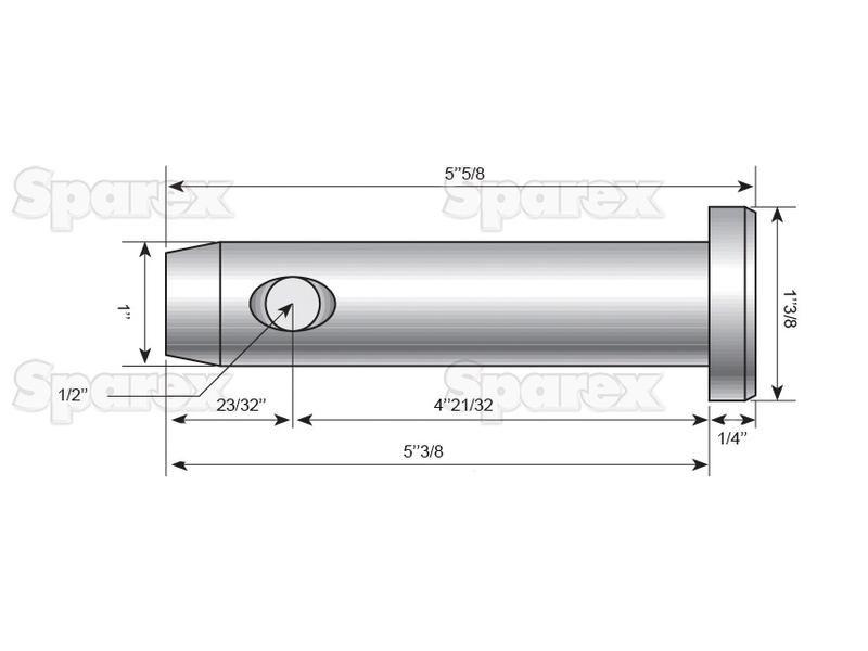 Top link pin 25x118mm Cat. 2 for Deutz-Fahr DX3.60 (DX3 Series)