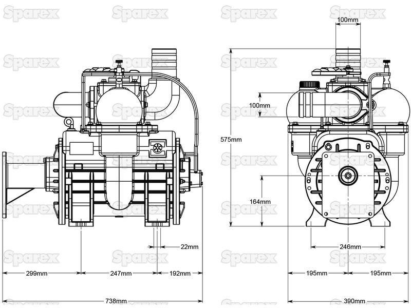Vacuum pump - MEC13500H - Hydraulic driven - 1000 RPM for Battioni Pagani Pomp