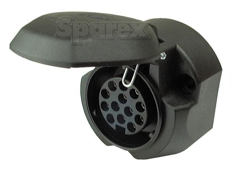 13 Pin Trailer Socket Female with Screw Connectors (Plastic) Agripak