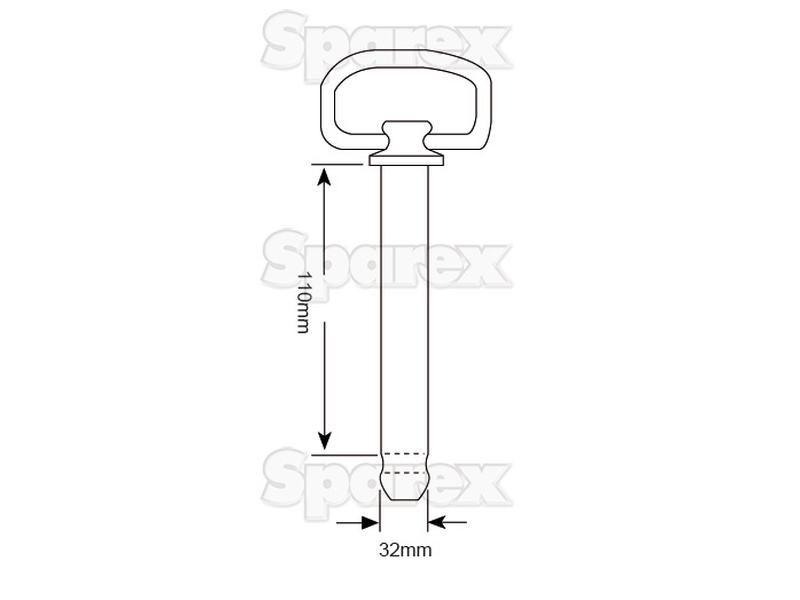 Hitch Pin with Chain & Linch Pin 32x110mm