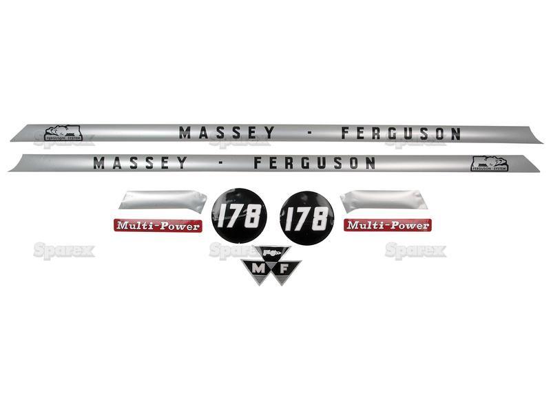 Decal Set - Massey Ferguson 178 for Massey Ferguson 178 (100 Series)