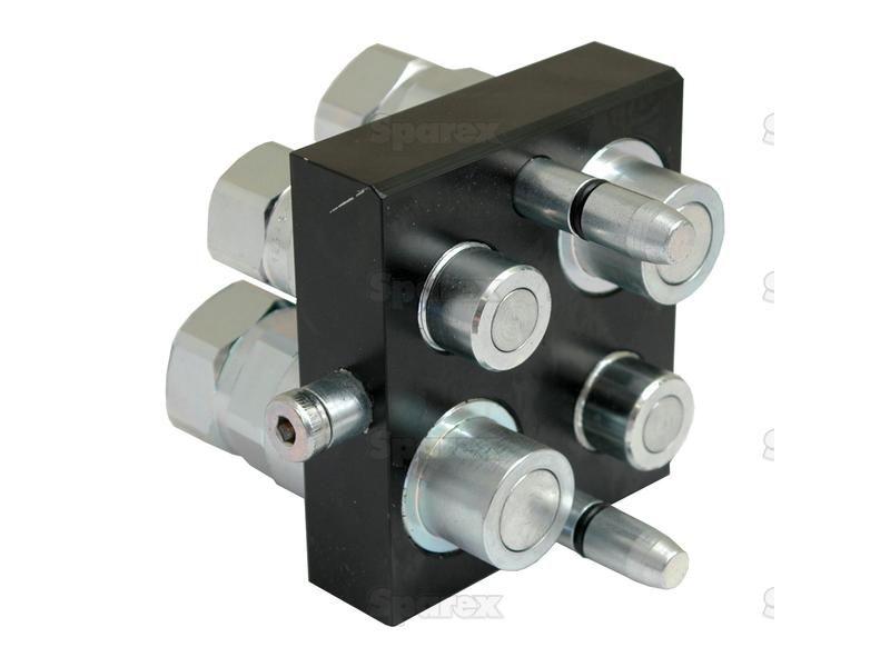 Faster Multiport Coupling - 4 Ports 1/2 & 3/4'' Body x 1/2 & 3/4'' BSP Female Thread (Mobile Part) Faster S.p.A (2P510-4-A M C, 2P5104AMC, 2P510-4-AMC)
