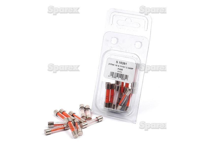 Glass Fuse, Blow Rating: 5.0, 10 pcs. Agripak