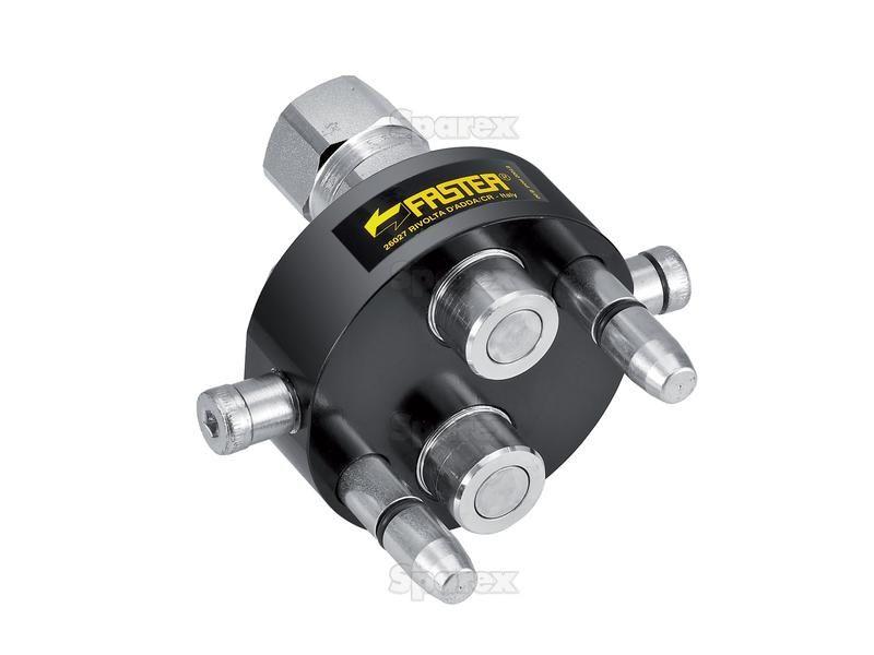 Faster Multiport Coupling - 2 Ports 3/8'' Body x 1/2'' BSP Female Thread (Mobile Part) Faster S.p.A (2P206-2-12G M C, 2P206212GMC, 2P206-2-12GMC)