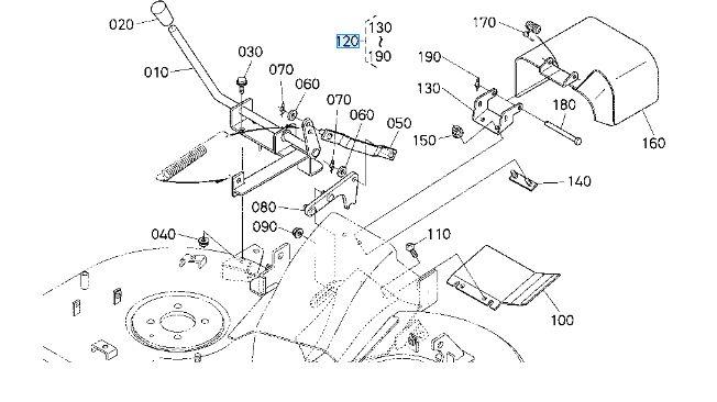 Kubota Compact Tractor GR1600 Rear Grass Deflector / Duct cover kit